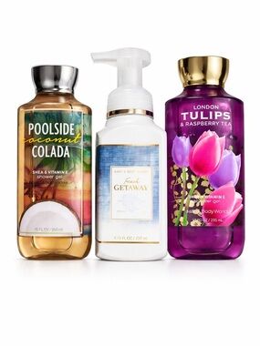 Bath & Body Works Poolside Coconut Colada Fresh Getaway Tulips & Raspberry Tea
